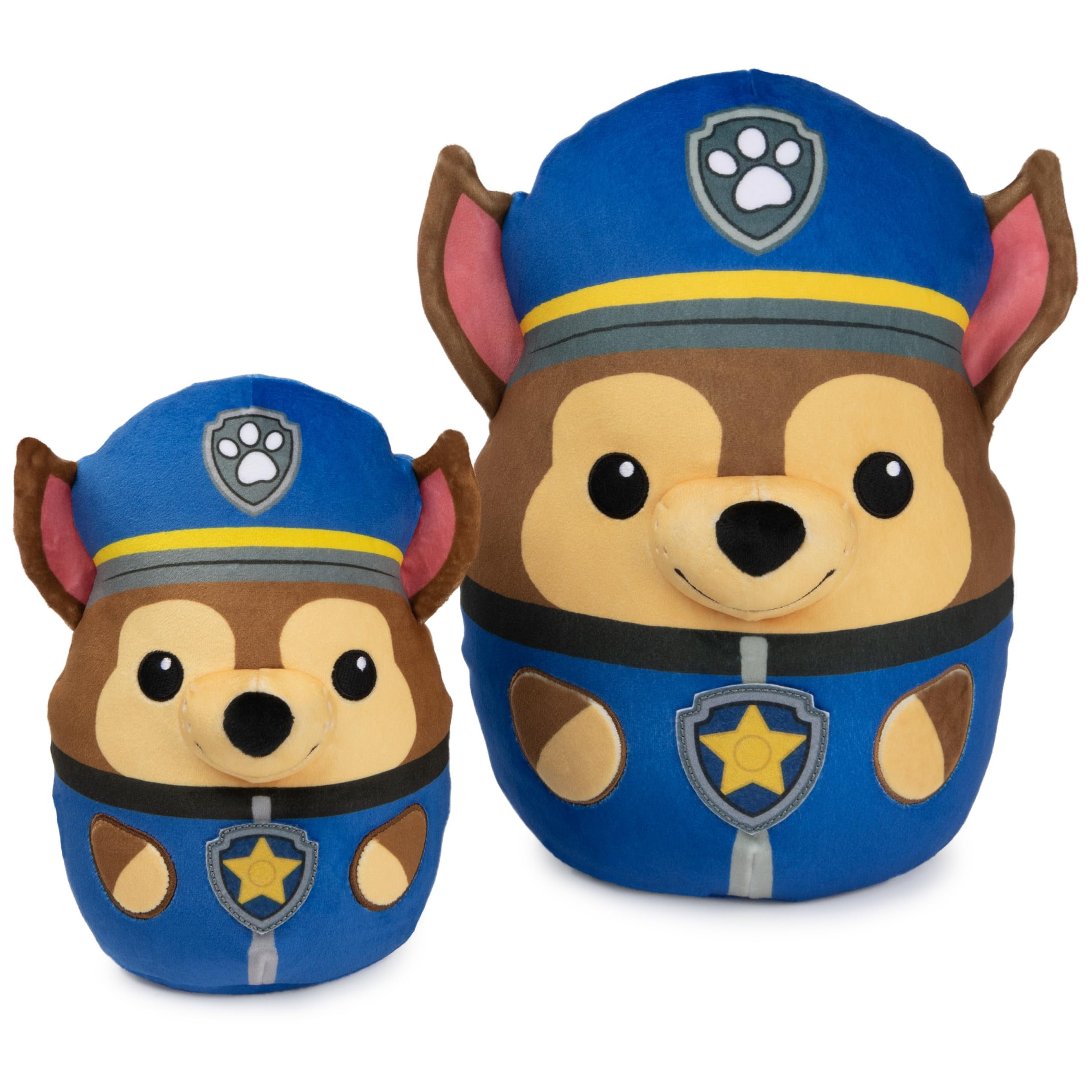 PAW Patrol Chase Squish Plush, Official Toy from The Hit Cartoon, Squishy Stuffed Animal for Ages 1 and Up, 8