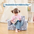 thumbnail image 6 of Toddler Couch, Toddler Chair Folding, Kids Couch 2 in 1 Kids Sofa Glow in The Dark Couch, Gifts Sleeper for Girls Boys - Gray Sky, 6 of 7