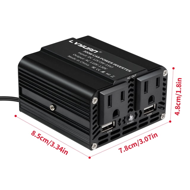 300W Car Power Inverter DC 12V To AC 110V 220V Dual USB Car Adapter Converter Auto Charger Modified Sine Wave EU US Socket