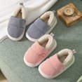 thumbnail image 6 of Children's Cotton Shoes Boys and Girls Solid Color Warm Shoes Plush Lining Bag Heel Home Shoes Cold-Proof Non-Slip Indoor Shoes (Dark Grey,36-37), 6 of 7