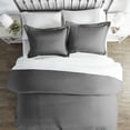 thumbnail image 4 of ienjoy Home Solid Print Duvet Sets, Full/Queen, Gray, 3-Pieces, 4 of 5