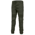 thumbnail image 2 of J. METHOD Men’s Jogger Pants Casual Moto Biker Zipper Slim Fit French Terry Fleece Tapered Leg Elastic Waist NEMP20 Olive L, 2 of 6