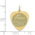 thumbnail image 3 of Solid 14K Yellow Gold HAPPY ANNIVERSARY Heart Charm - 26mm, 3 of 5