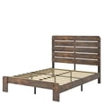 thumbnail image 5 of Queen Size Farmhouse Bed Frame with High Headboard, Wooden Platform Bed Frame with Metal Center Support Legs, Large Under Bed Storage, Load Bearing 800lbs, No Spring Box, Dark Brown, 5 of 9