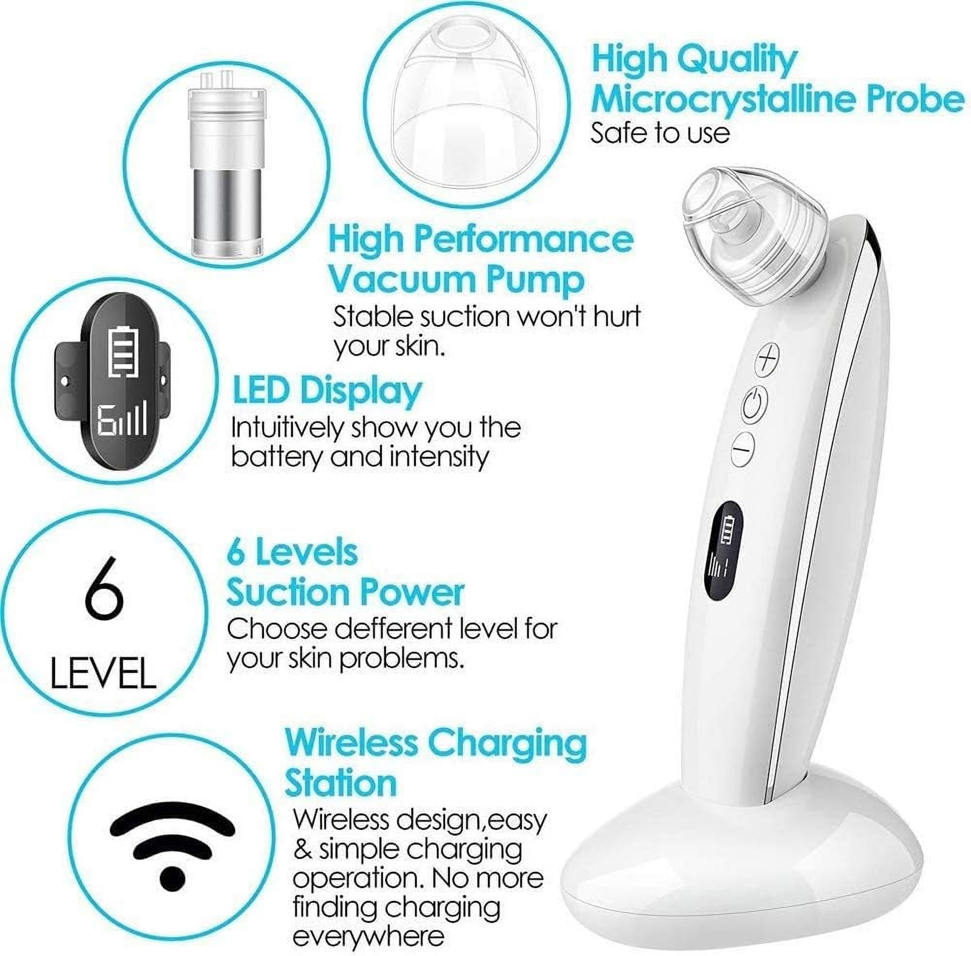 Blackhead Remover Vacuum—Electric Vacuum Suction Blackhead Remover W/LED Display—Powerful Facial Pore Vacuum Cleaner Tool for Blackhead, Whitehead&Acne Removal for Women and Men
