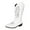 White, variant on Womens Wide Calf Cowboy Boots Vintage Slouchy Leather Pointed Toe Western Knee High Cow Girls Tall Boots Red Size 6.5