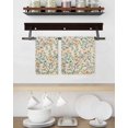 thumbnail image 3 of Teal Orange Eucalyptus Kitchen Dish Towels for Drying Dishes Set of 2, Spring Botanical Leaves Waffle Weave Microfiber Hand Tea Bathroom Towels Quick Dry & Absorbent Towel 15.7x23.6, 3 of 7