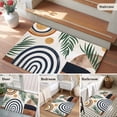 thumbnail image 6 of Abstract Boho Large Area Rugs for Bedroom Living Room, Non Slip Carpet Bedside Rug, Bohemian Palm Leaf Geometric Leaf Circle Rectangular Floor Cover Kitchen Accent Rug 2'x3' for Dining Room/Office, 6 of 9