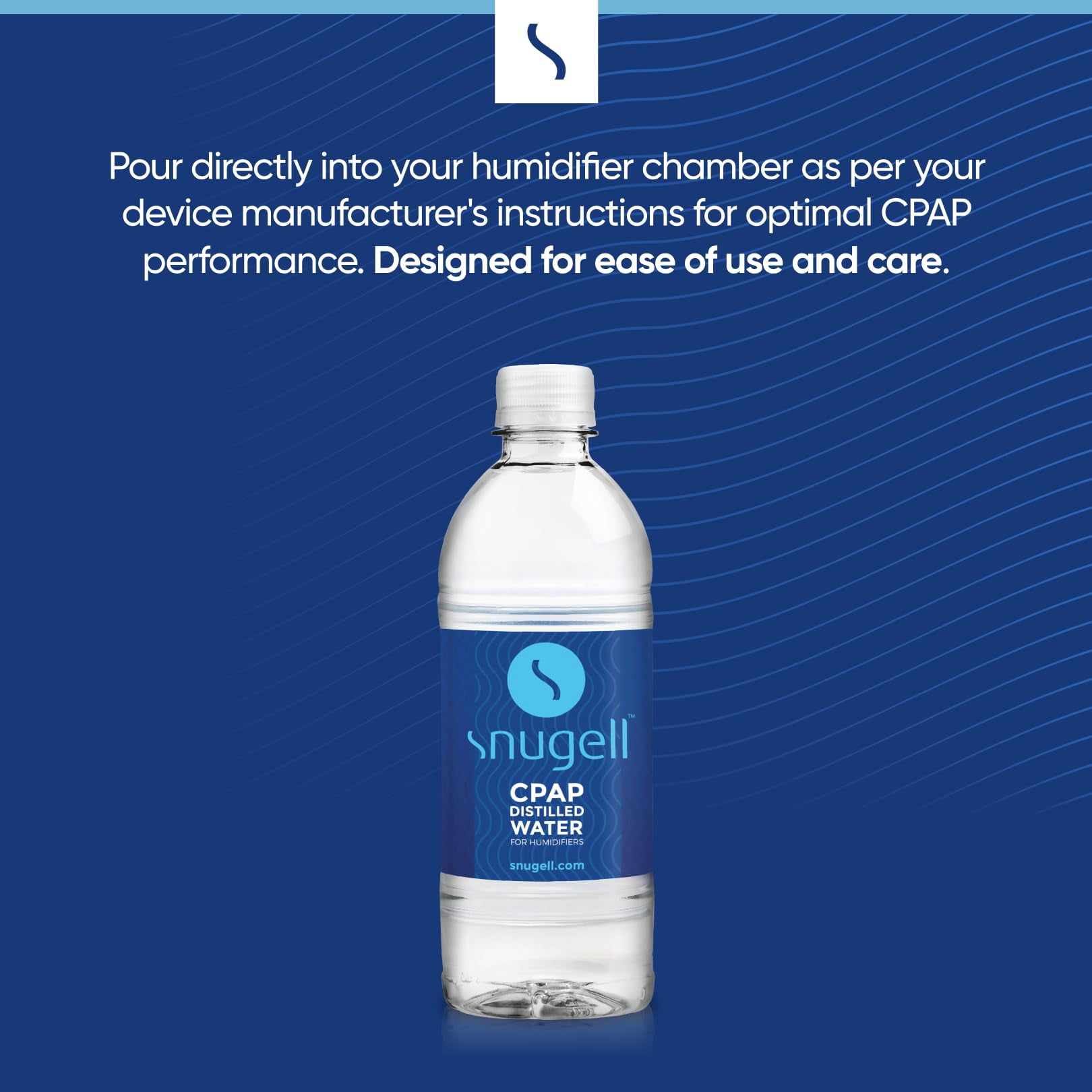 Snugell Distilled Water for CPAP Humidifiers 12 Bottle Pack 16.9 oz
