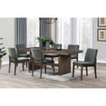 thumbnail image 2 of New Classic Furniture Kody 7-Piece Wood Dining Table Set in Walnut/Green, 2 of 9