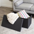 thumbnail image 2 of Humble Crew Maddox Tray Coffee Table Ottoman with Storage, Grey, 2 of 5