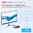 thumbnail image 5 of MeLE Intel N100 Fanless Mini PC Quieter4C 8GB 128GB Windows 11 Pro USB-C 4K Mini Desktop Computer, 5 of 10