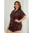 thumbnail image 3 of ebukurty Valentine's Day Plus Size Pajama Sets for Women 2 Piece Short Sleeves V-neck Sleepwear, Sizes 1XL-6XL, 3 of 6