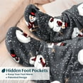 thumbnail image 2 of PAVILIA Fleece Blanket with Sleeves, Foot Pockets for Women Men Adults, Plush Wearable Blanket Throw Wrap, Warm Snuggle Blanket Robe, Cozy Gift Ideas Wife Mom, Snowman Gray, 2 of 7