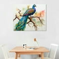 thumbnail image 2 of COMIO Peacock Wall Art Watercolor Peacock Pictures Wall Decor Aesthetic Peacock Canvas Prints Framed Modern Painting Artwork Home Office Decorations For Kitchen Bedroom Bathroom Living Room Framed, 2 of 4
