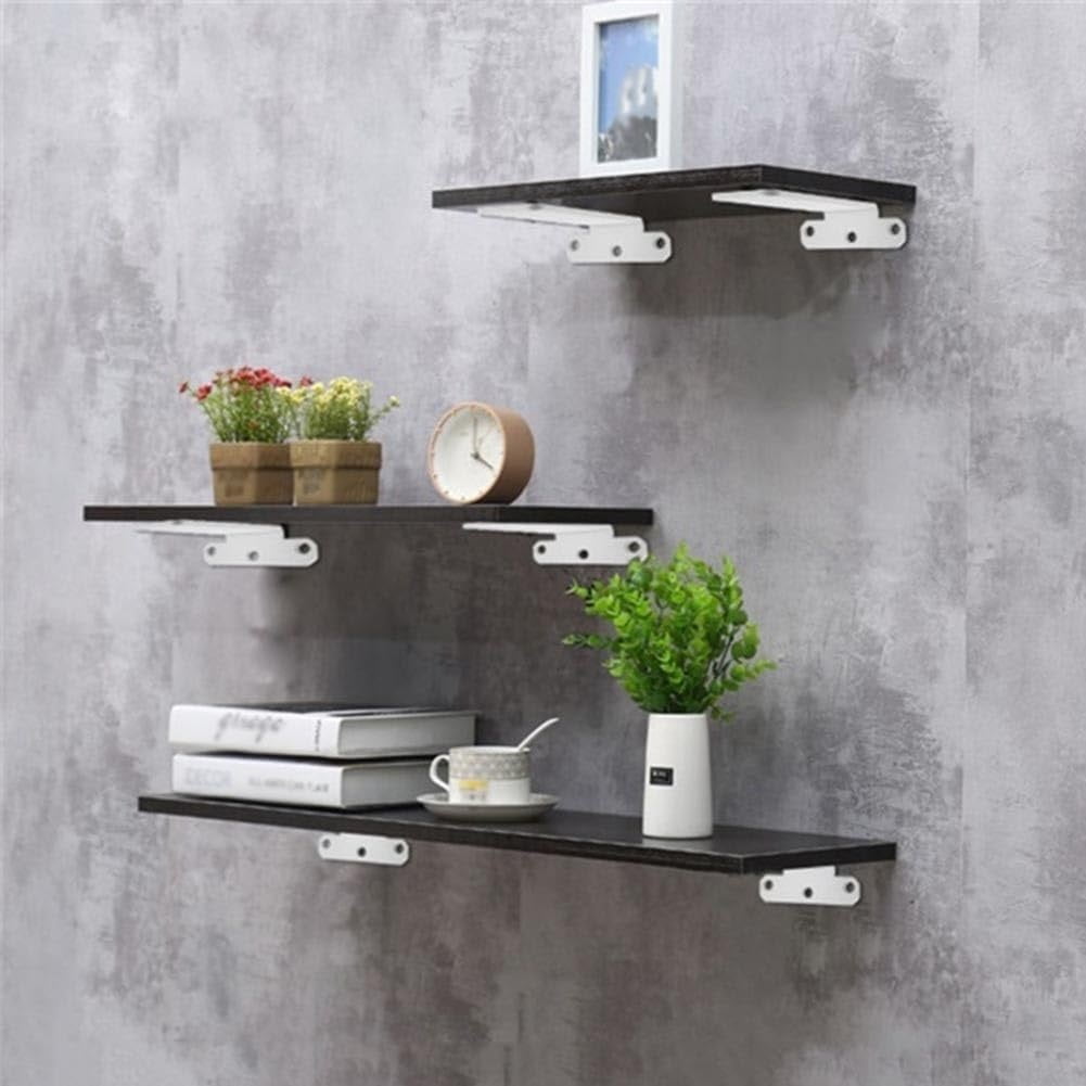 2 Pack Heavy Duty Shelf Brackets, 1/4" Thick Floating Hidden Shelf Brackets With Screws, Modern Steel Industrial Shelf Brackets For Shelves Wall Mounted