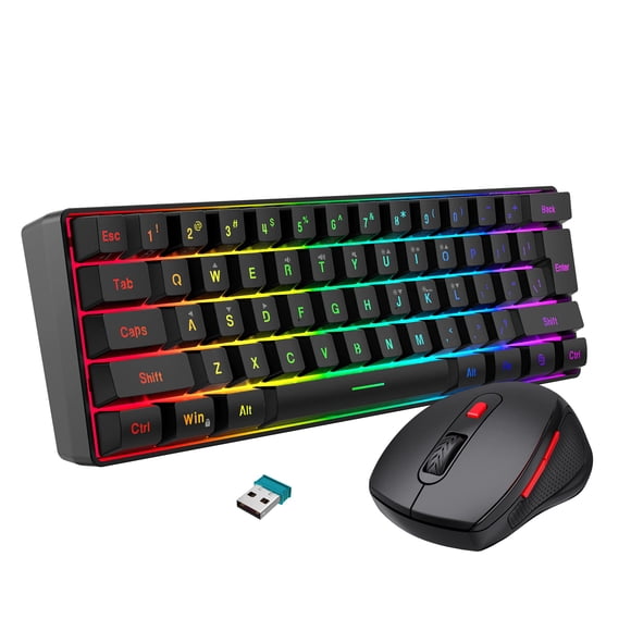 Combo de teclado y ratón inalámbricos para juegos Snpurdiri 60%