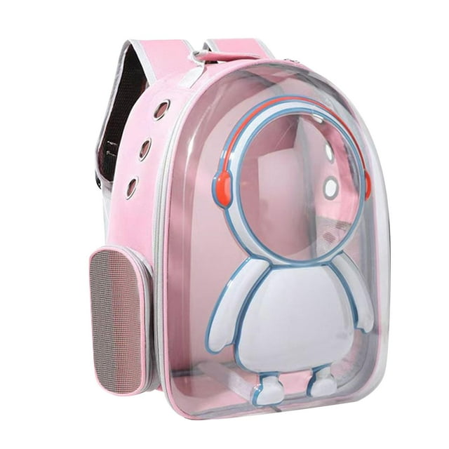 Mochila transportadora para gatos pequeños, perros, conejos, ventana transparente, portátil, frontal, cápsula espacial para senderismo, viajes y
