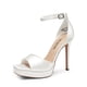 thumbnail image 1 of Tacones de Aguja para Mujer DREAM PAIRS 10 Plataforma de Satén Blanco, 1 of 7