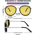 thumbnail image 3 of Retro Steam Punk Sunglasses Round Steampunk Double Bridge Aviator Glasses For Women Men, 3 of 4