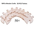 thumbnail image 4 of 50 piezas de manualidades de madera para pintar adornos colgantes de árbol de Navidad recortes de madera sin terminar Navidad (recortes de ángel), 4 of 5
