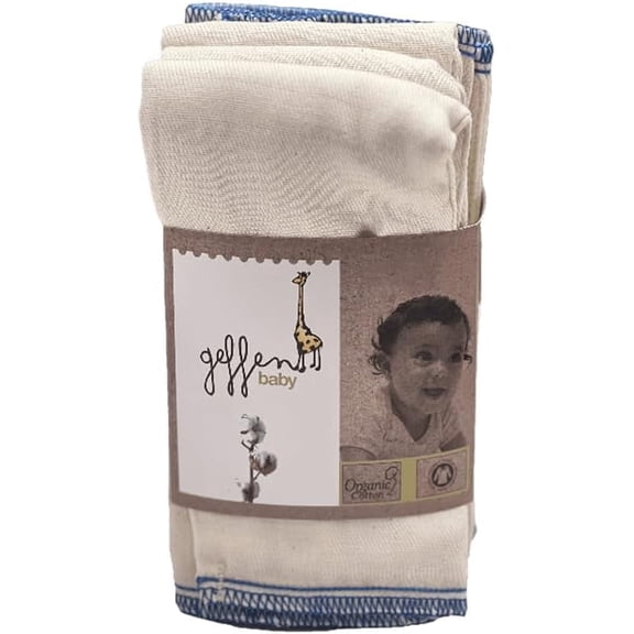 Geffen Baby Organic Cotton Prefolds 10x14-6 Pack, Reusable Cloth Diaper Inserts and Burp Cloths, Navy