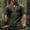 Army Green, variant on Summer Mens Shirts Athletic Athletic Ethnic Men T Shirt Pullover Solid V-Neck Short Sleeve Tops