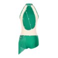 thumbnail image 4 of inlzdz Femmes Strass Franges Col Montant Sans Manches Justaucorps à Franges Robe Latin Tango Salsa Jazz Vert TP, 4 of 6