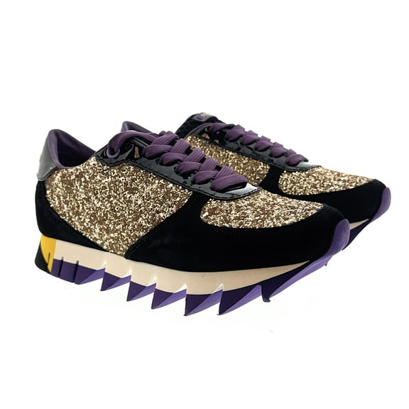 Dolce & Gabbana Black/Gold Glitter Lace Up Low Top Sneakers-EU36.5 for womens