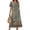 Dark Green, variant on Summer Women's Midi Dress, Round Neck Short Sleeve Retro Ethnic Print Dress, Casual Boho Striped A-Line Swing Dress, Elegant Fashion Outfits, Summer Womens Dresses (Green XXL)
