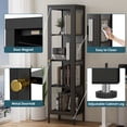 thumbnail image 4 of Display Cabinet with Glass Doors, 4-Tier Storage Shelves with 3-Side Tempered Glass, 3 Adjustable Shelves Collectibles Toys Organizers Rack, Display Shelf & Bookshelf, Black, 4 of 10