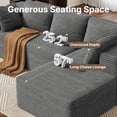 thumbnail image 2 of Sectional Sofa, Asofer 105" L-Shape Modular Couch With Corduroy Fabric for Living Room, Free Assembly, Dark gray (Right Facing Chaise), 2 of 11