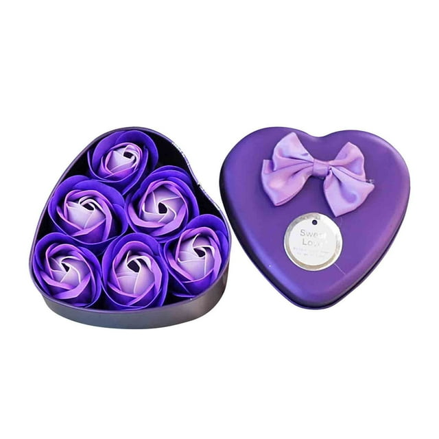 Cagogo under $5 Soap Roses, 3 Roses Soap Flower Tin Box, Valentine's Day Romantic Gift Set, Long-Lasting Scented Soap Roses, Wedding Anniversary Present, Bathroom Decor Soap Flowers
