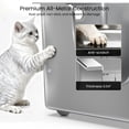 thumbnail image 4 of Ptlom Large Stainless Steel Litter Box with 11.8'' High Sides Leak Proof, 4 of 9