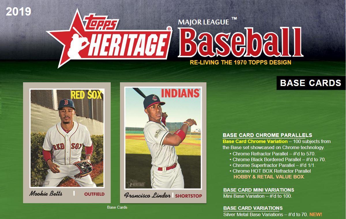 2019 Topps Heritage Mega Box- MLB Baseball Trading Cards- Find Autographs, Rookies | Exclusive Chrome Parallel Pack Included - image 3 of 3