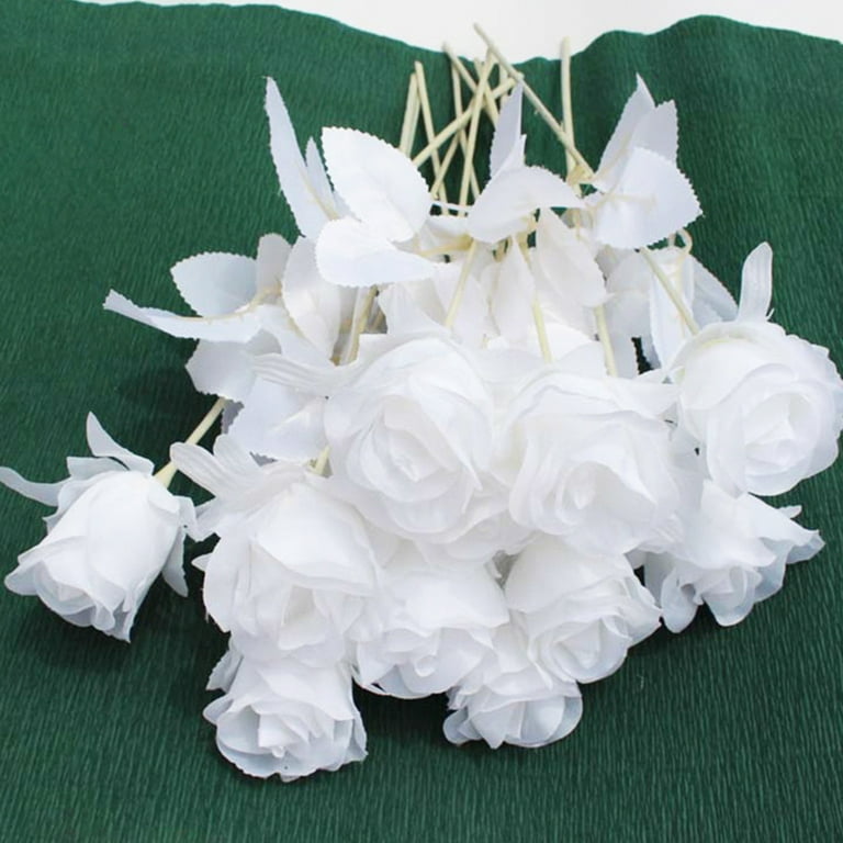 zxcvbnn Party Decorations White Faux Flowers Silk Roses Artificial Flowers  Small Flowers Diy for Wedding Bridal Bouquets Valentines Table Runner Today