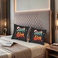 thumbnail image 2 of Set of 2 Decorative Throw Pillow Covers 18x18in - Bold " Saak di 3 Lider " Colorful Design with Dripping Effects for Couch Bed Car, 2 of 8