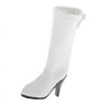 thumbnail image 2 of 1/6 Doll PU Leather High Heel Boot Shoes for Blythe Doll Dress Up Accs - White, 12inch, 2 of 6