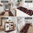 thumbnail image 5 of Red Mushroom Black Pattern Kitchen Rugs Sets Of 3,Kitchen Runner Rugs Non Skid Washable,Decorative Kitchen Floor Mats for Kitchen,Sink,Laundry,17"x30"+ 17"x47" + 17"x59", 5 of 6