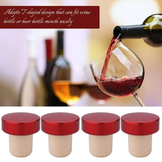 Oliegs Couverture Chauffante 24 Pcs Bouchon en Liège en Forme de T Bouchon de Bouteille de Vin Réutilisable Bouchon de Bouteille Bouchon de Bouchon pour Bouteilles de Vin Bière Chocolat