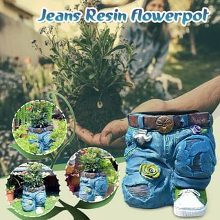  Creative Fun Denim Pants Flower Pot Decoration Resin