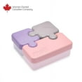 thumbnail image 1 of Melii Puzzle Bento Box Container for Kids, 3 Compartments- Pink, Purple, Grey - 1 set, 1 of 7