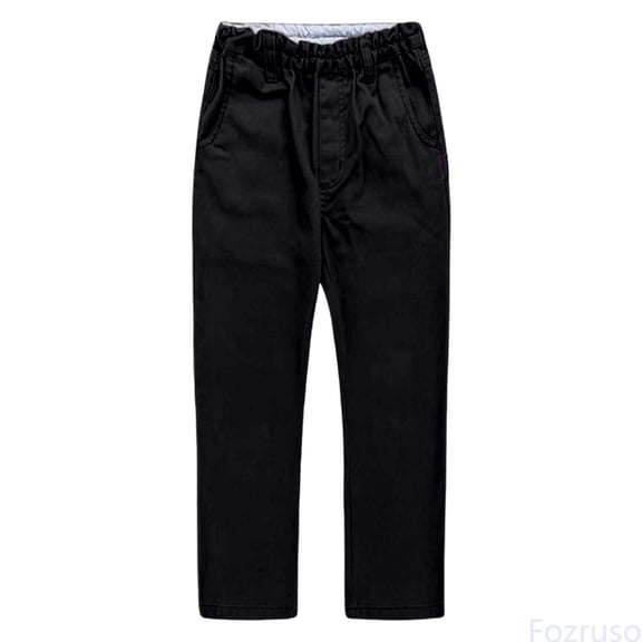 Fozruso Classic Khaki School Pants For Boys Straight Leg Dress Chino Pants Kids Casual Formal Pants Pants for School Casual Sizes 3-4 Years(Black)