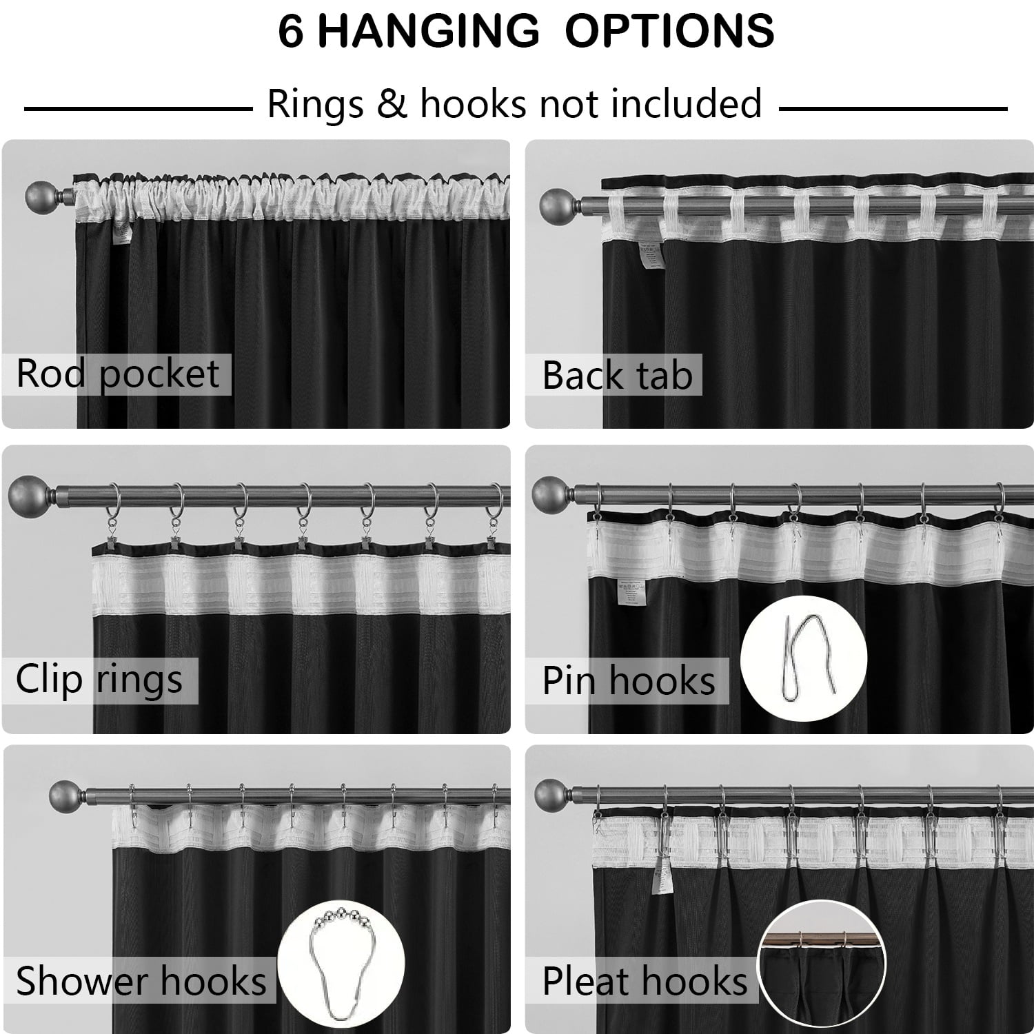 SMILETIME Outdoor Curtains for Patio, Premium Thick Privacy Rod Pocket Outside Curtains for Porch, Pergola, Cabana, 4 Panels