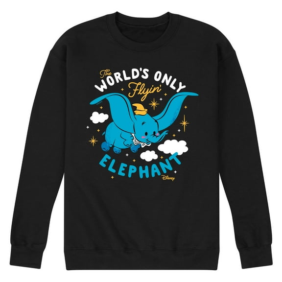 Dumbo - Worlds Only Flyin Elephant - Men's Crew Neck Fleece Pullover