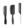 thumbnail image 2 of Juego de Peine para El Cabello de 3 Uds., Peine de Cola Puntiaguda, Peine de Peluquería 3 en 1, Juego de Cepillo Y Peine para Cabello Natural , Baoblaze Peine de pelo de cola, 2 of 7
