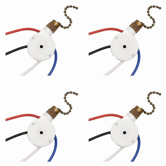 4PCS Ceiling Fan Lights Switch ZingEar ZE-208S E89885 3 Speed 4 Wire Fan Switch Pull Chain ,Fan Lights Switch,Bronze,4 x fan switch,Bronze