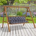 thumbnail image 2 of Outsunny 3 Seater Outdoor Seat Pads Bench Swing Chair Replacement Cushions Backrest for Patio Garden, Dark Grey, 2 of 10