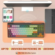 ATTACK SHARK RGB Backlit Bluetooth Gaming Keyboard, Orange & Gaming Gray