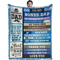 to My Bonus Dad Blanket Gifts for Fathers Day Present from Son Daughter Christmas Birthday Presents for Dad in Law Step Dad Throw Blanket